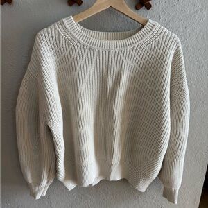 GAP Cream Ribbed Knit Sweater